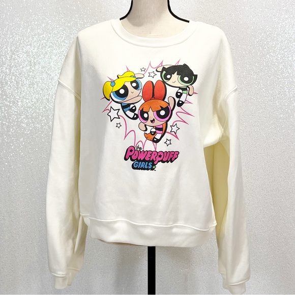 Powerpuff Girls Medium Cream Crewneck Sweatshirt - Picture 2 of 6